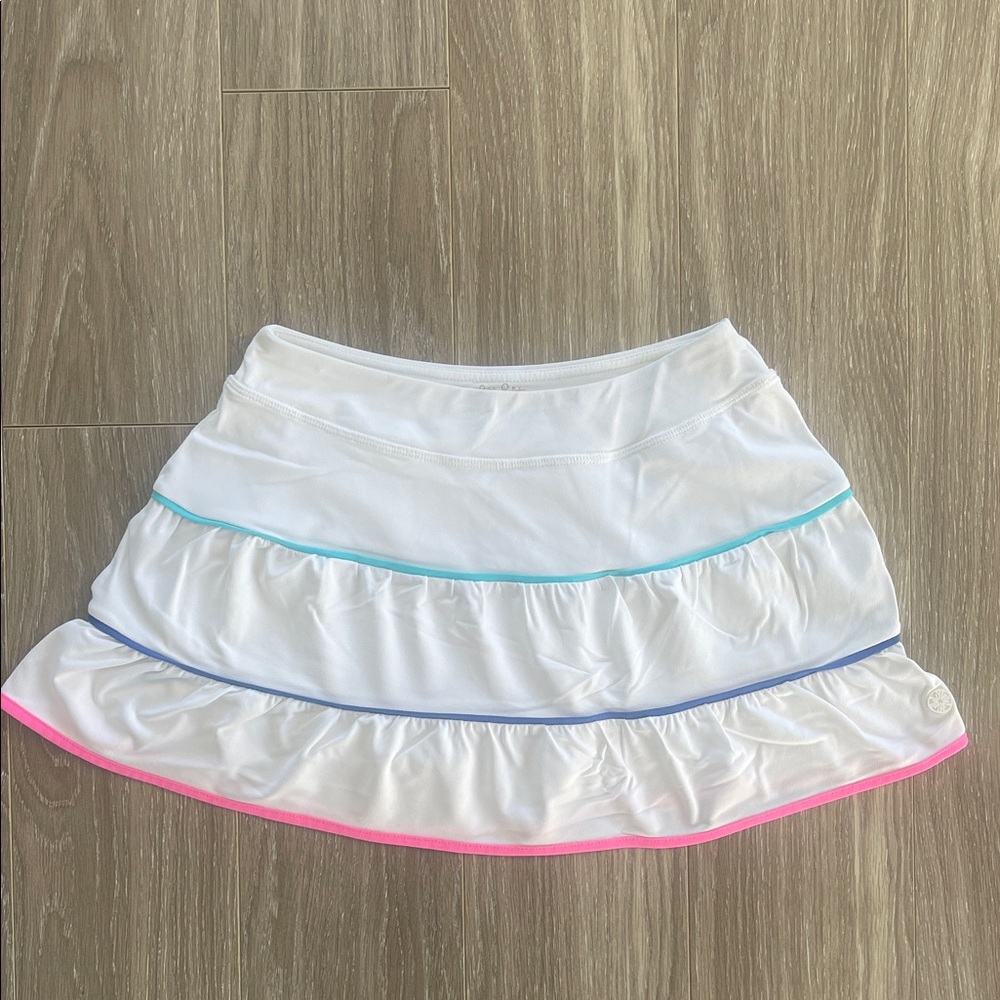 Lilly Pulitzer White Mini Skirt with Colorful Trim
